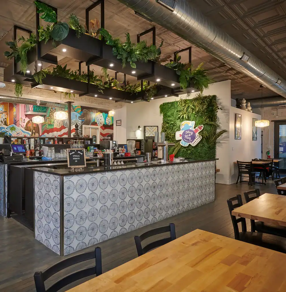 Stay & Play Game Cafe Counter